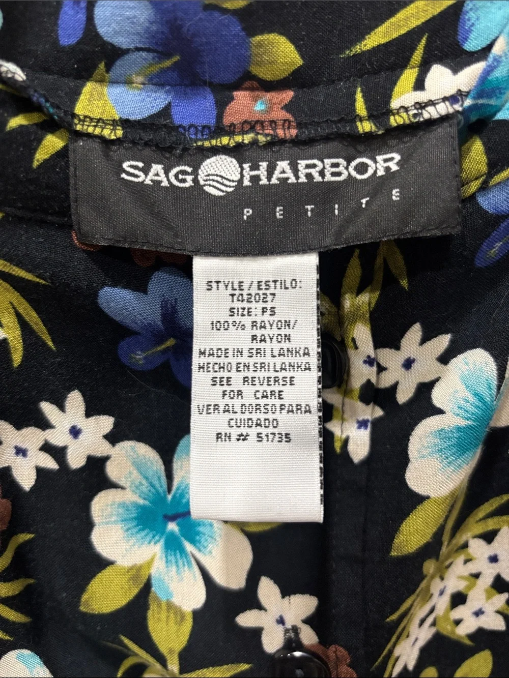 Vintage Floral Print Button-Front Midi Skirt and Matching Shirt Set | Sz SP